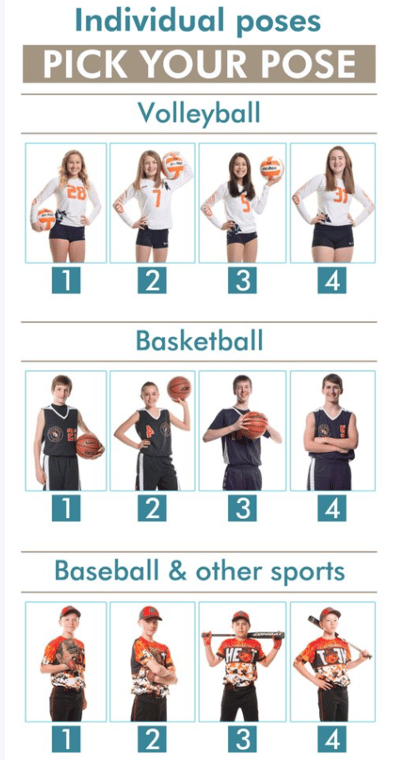 Example of a pick-a-pose board showing pose options