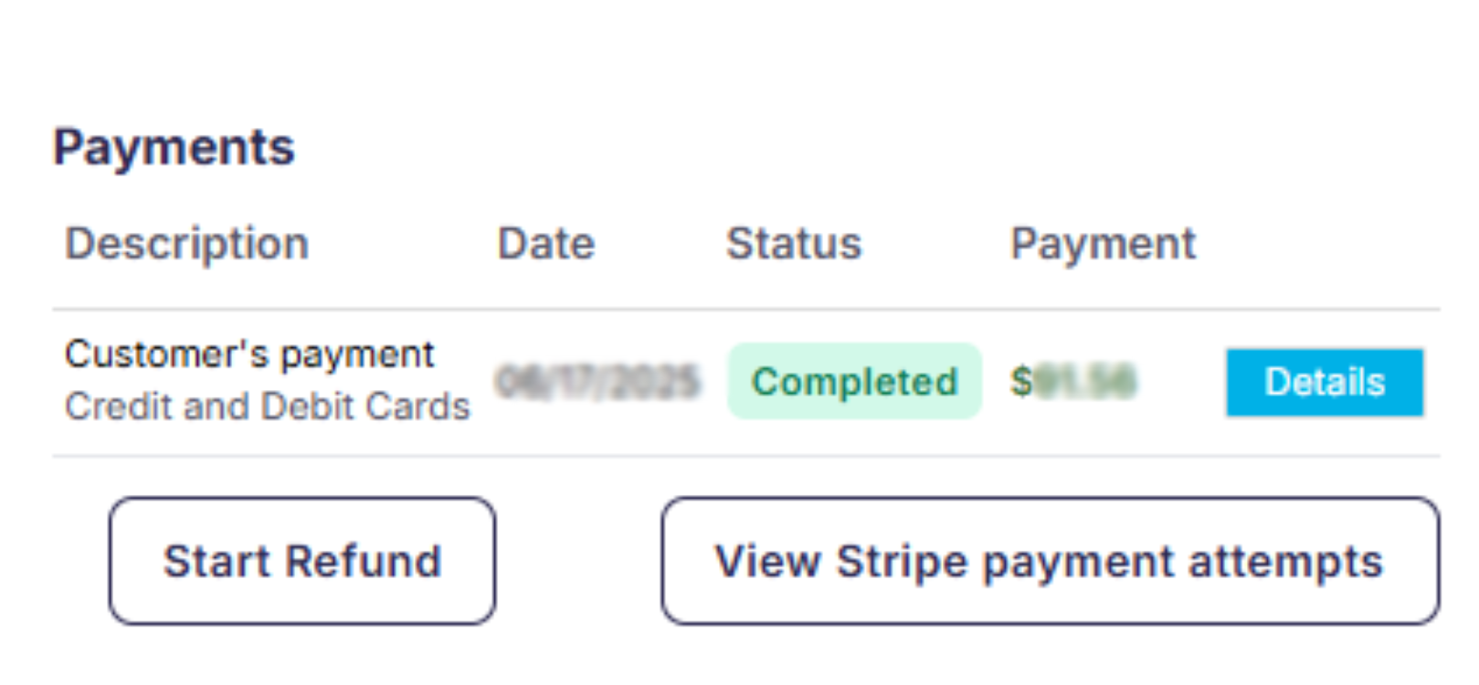 Order financial summary