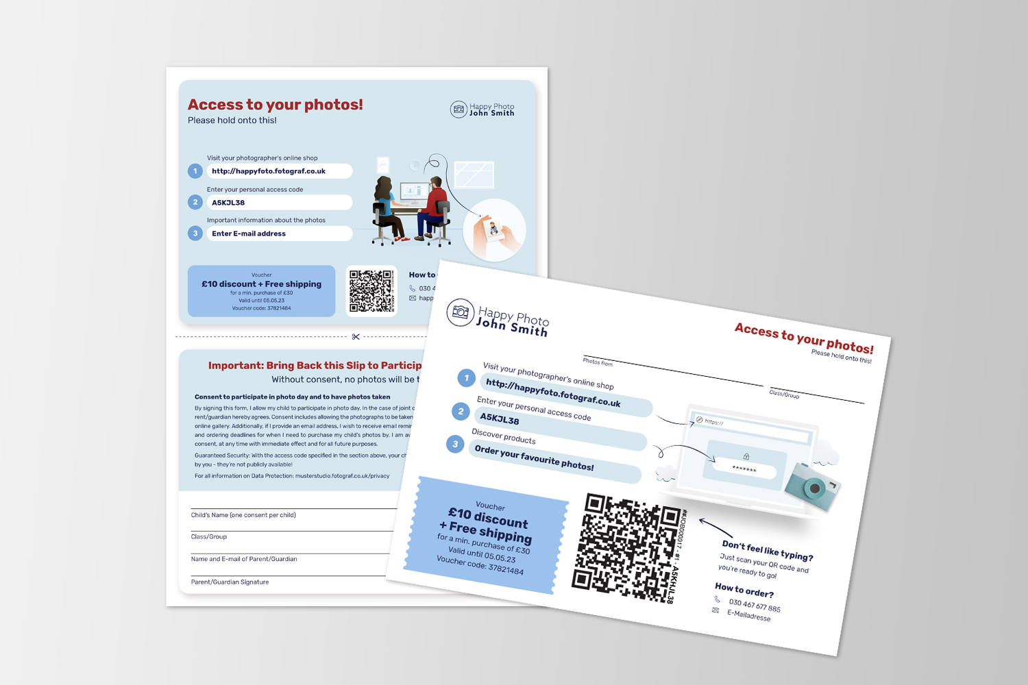 QR card mockup preview