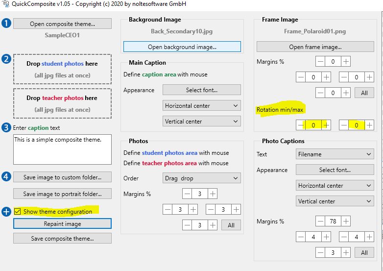 Rotation setting example 2