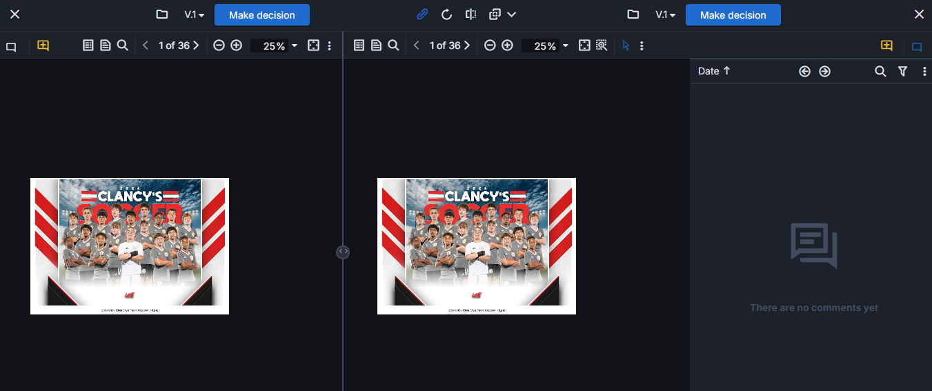 Side-by-side graphic comparison view