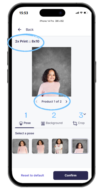 Background selection screen in package
