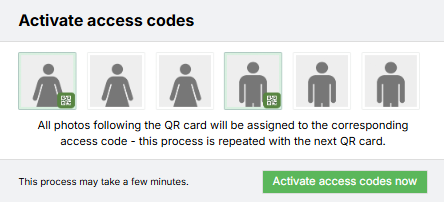 Confirm access code activation screenshot