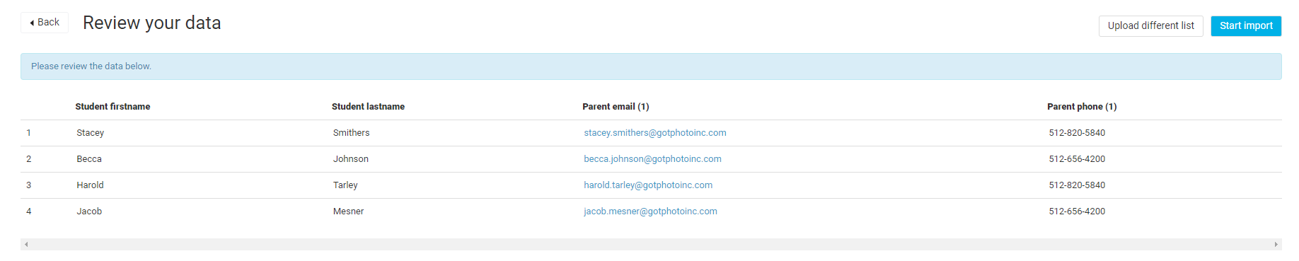 Confirm and review column mappings