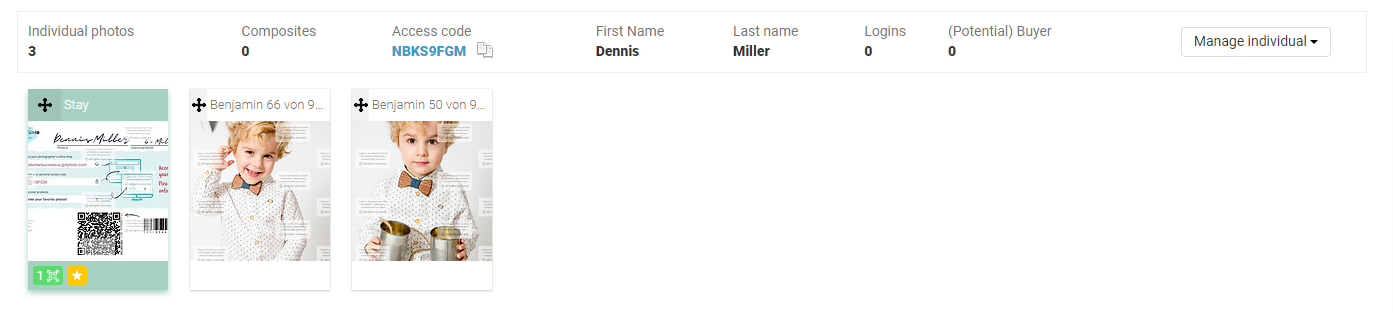 Gallery with student name