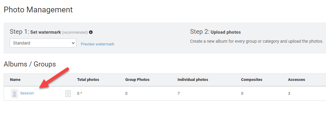 Photo Management button in GotPhoto