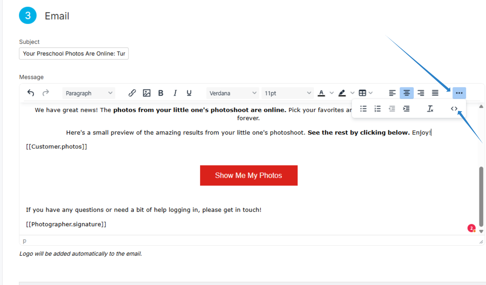 Communication profile HTML source