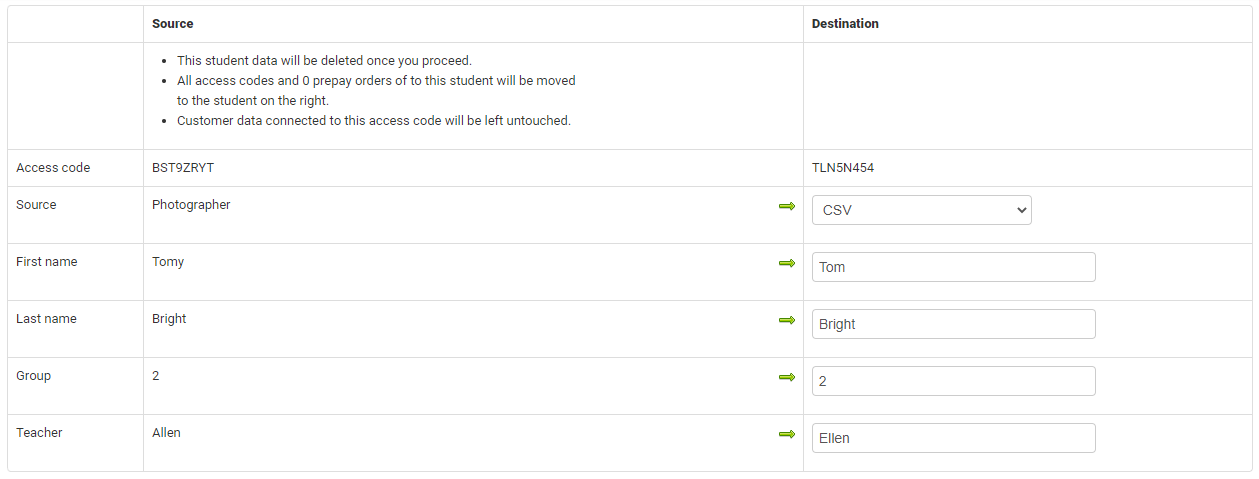 Post-merge confirmation view