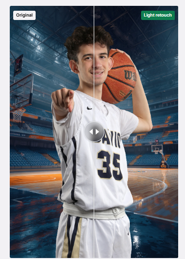 example of light retouch effect