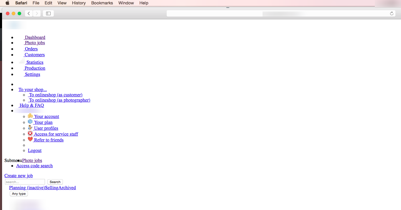 Example of broken layout on GotPhoto login