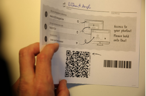 Bent/folded paper within the QR code