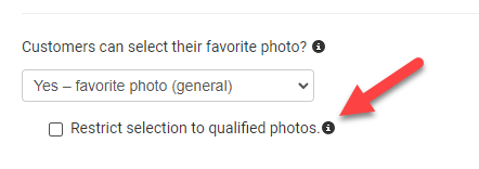 Restrict selection to qualified photos setting in GotPhoto