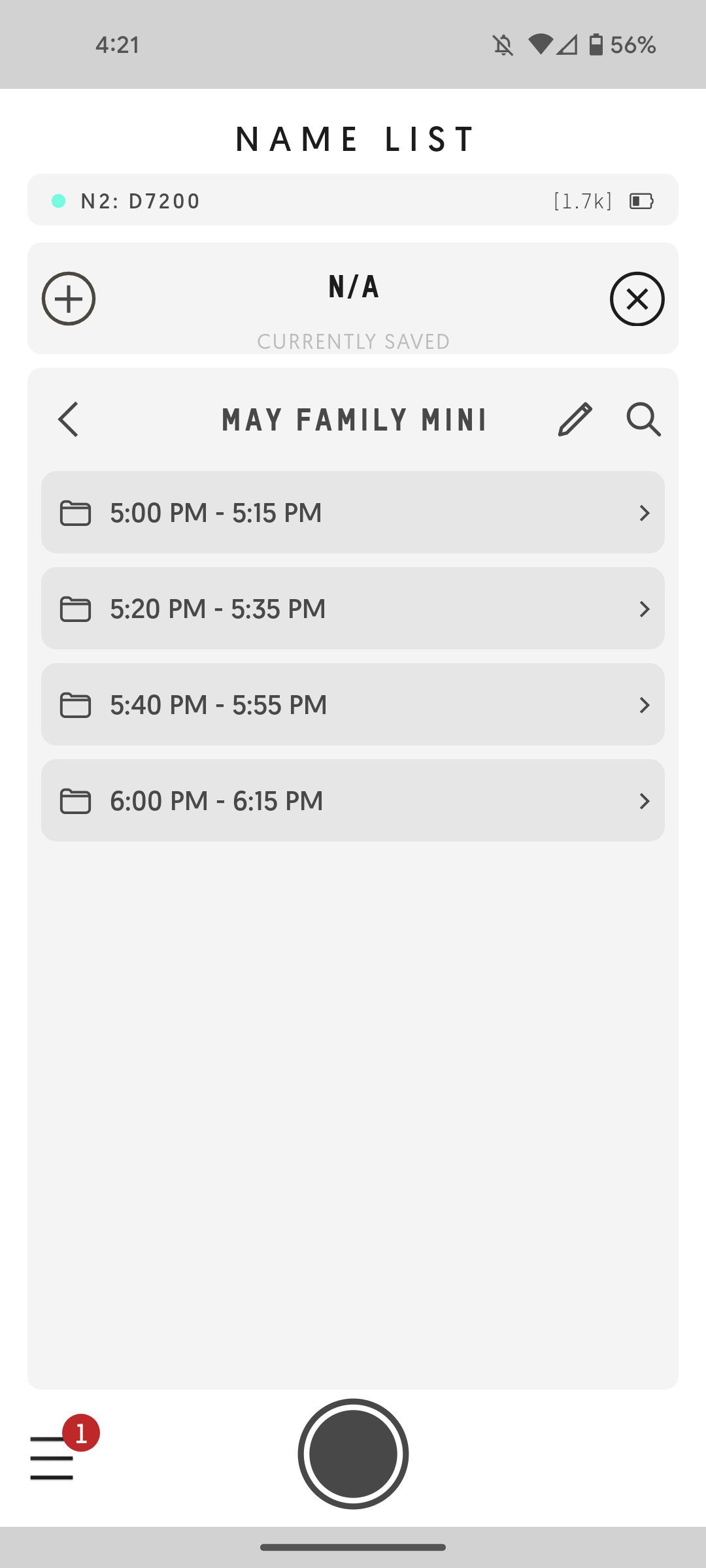 Time slots list in Entagged leading to client names