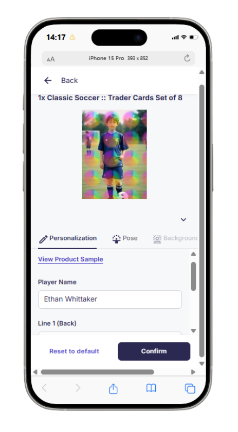 Personalized text field entry screen