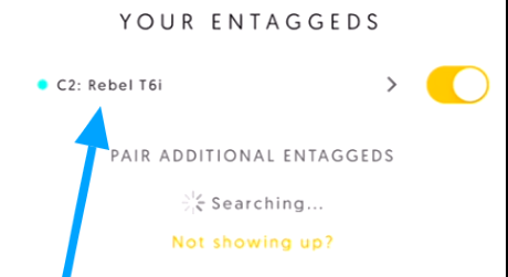 Scanner pairing screen in Entagged app