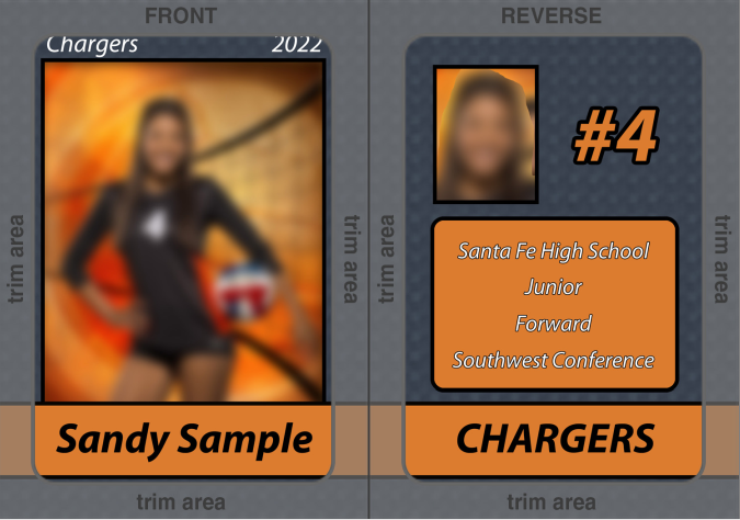 Trader card design template with overlay