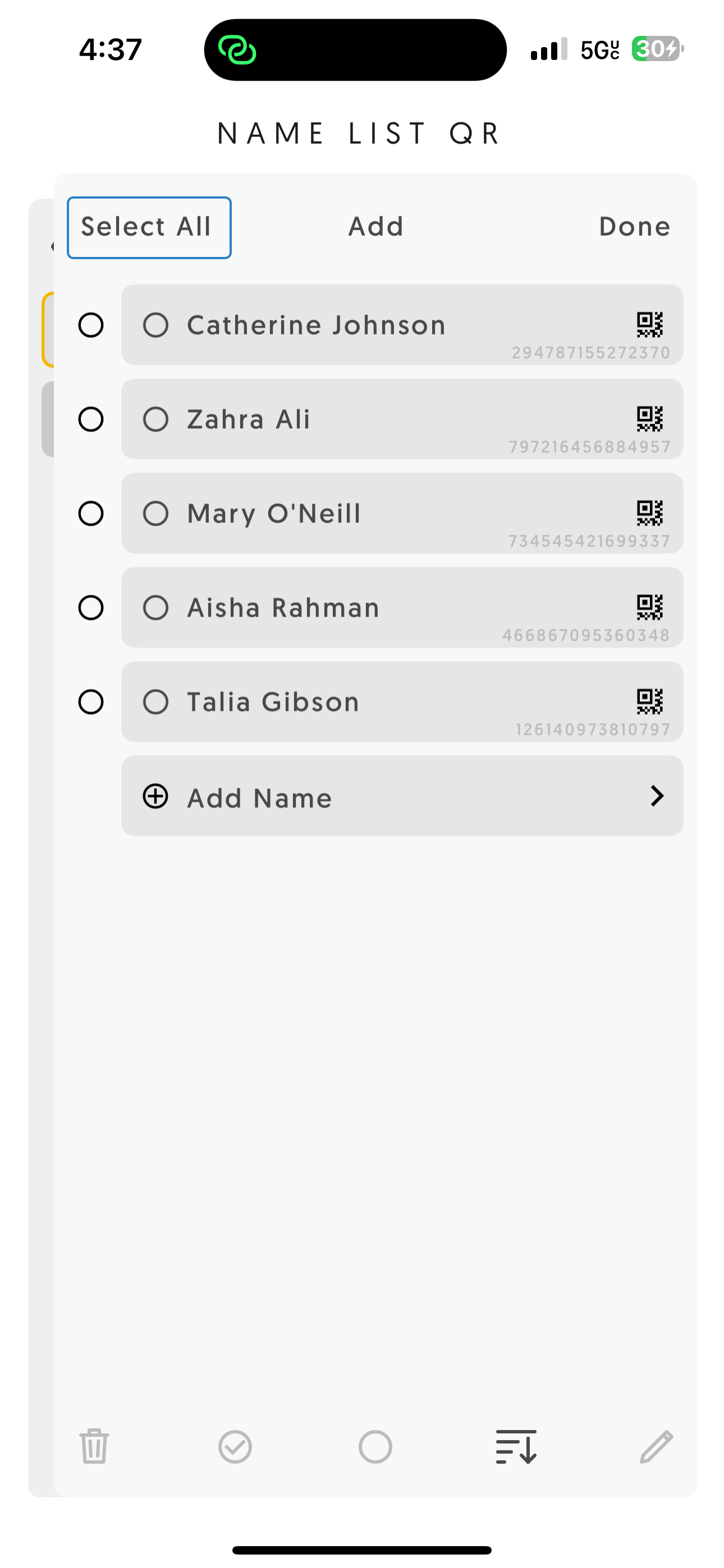 Entagged select all option screenshot