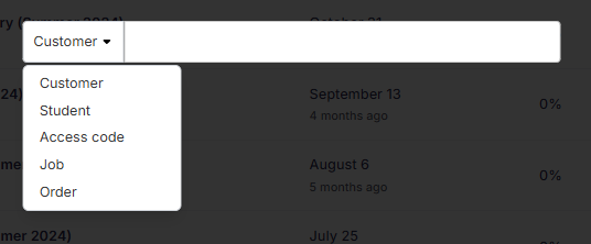 Search results window