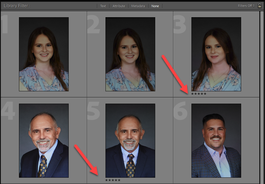 Five star rating in Lightroom
