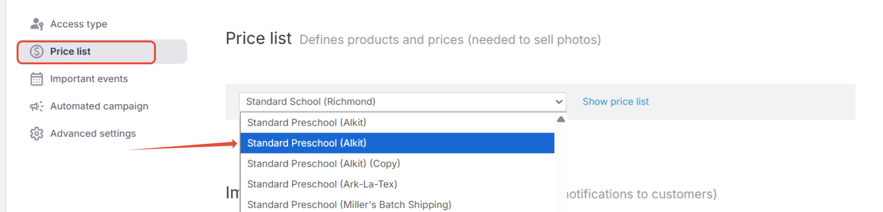 Dropdown in Step 2 with 'Price Profile A' selected.