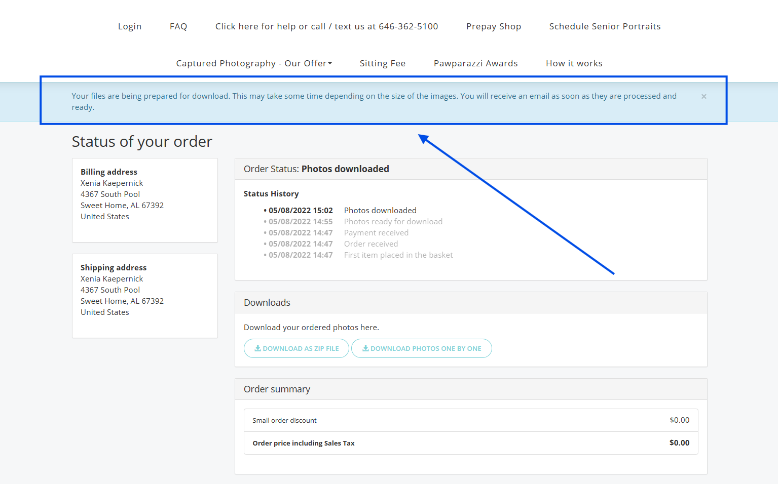 Customer email notification containing the renewed download link.