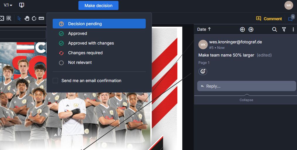 Make decision options interface