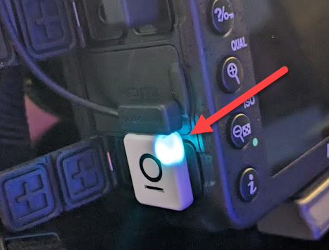 Entagged device status light showing connection