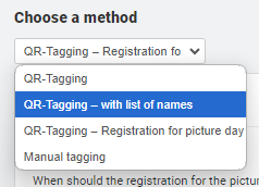 Switch to QR-Tagging with list of names