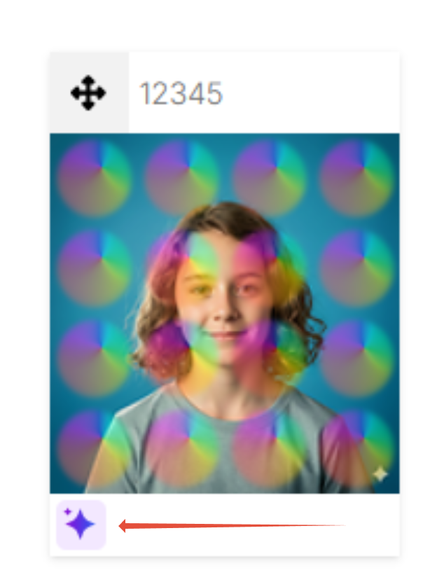 Purple sparkle icon indicating AI-edited photos
