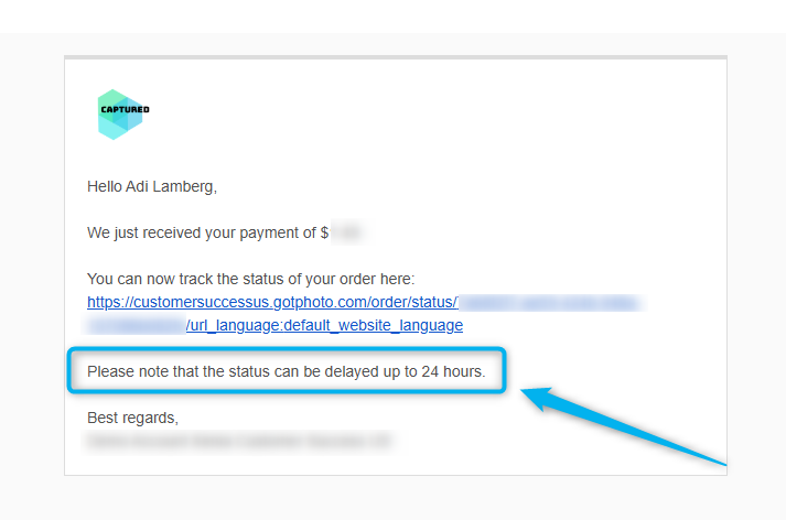 Email flow showing payment confirmation followed by download-ready notification