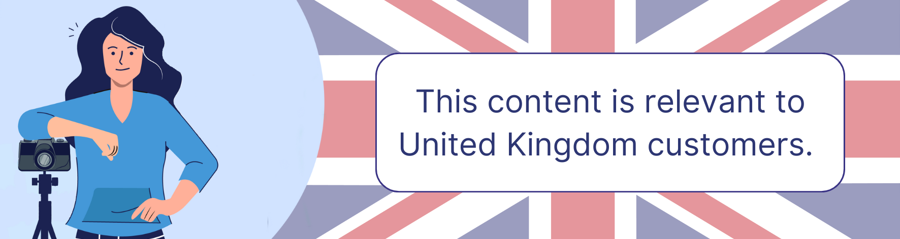 Banner indicating the content is for UK customers, featuring a graduation cap icon.