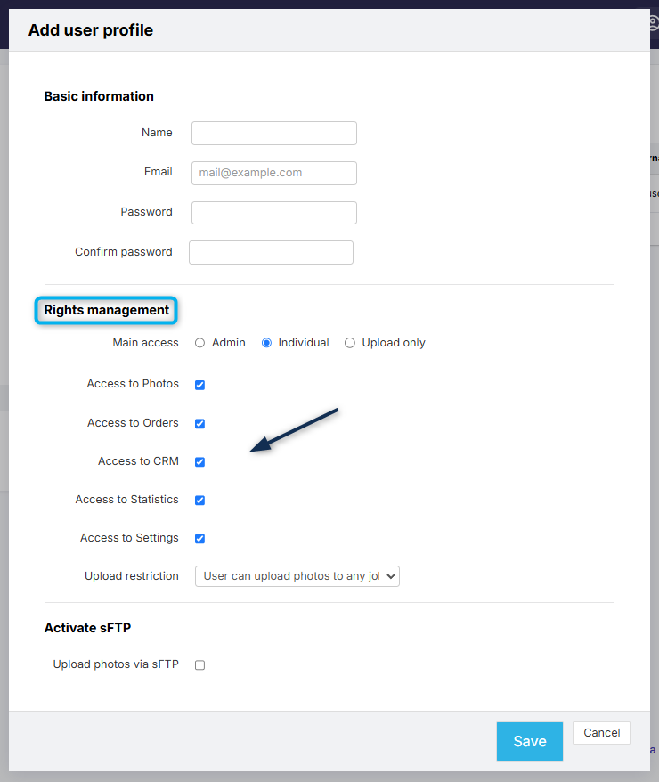 Individual rights customization