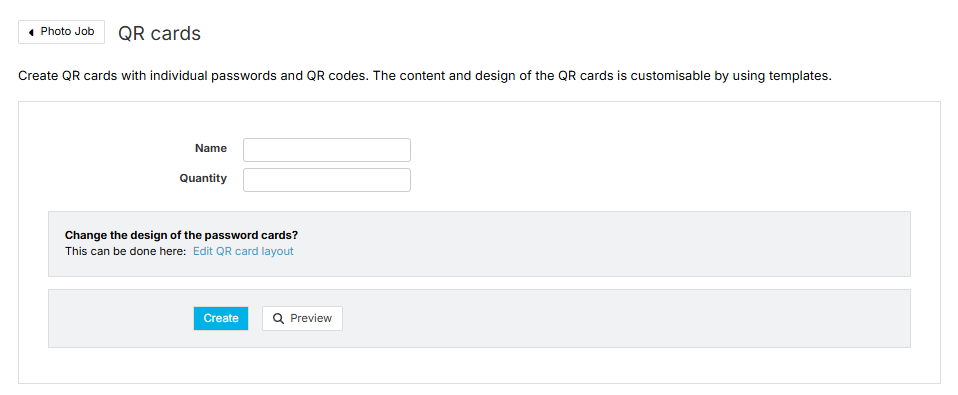 Create QR batch with editable fields.