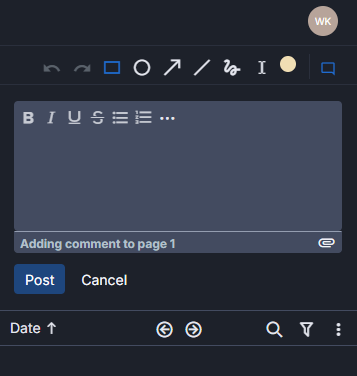 Comment tools with annotation options
