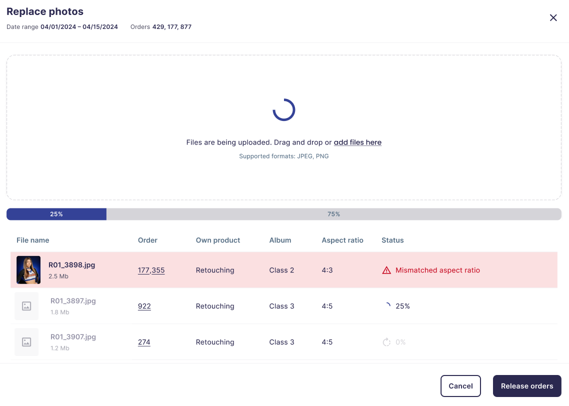 Upload progress bars screenshot