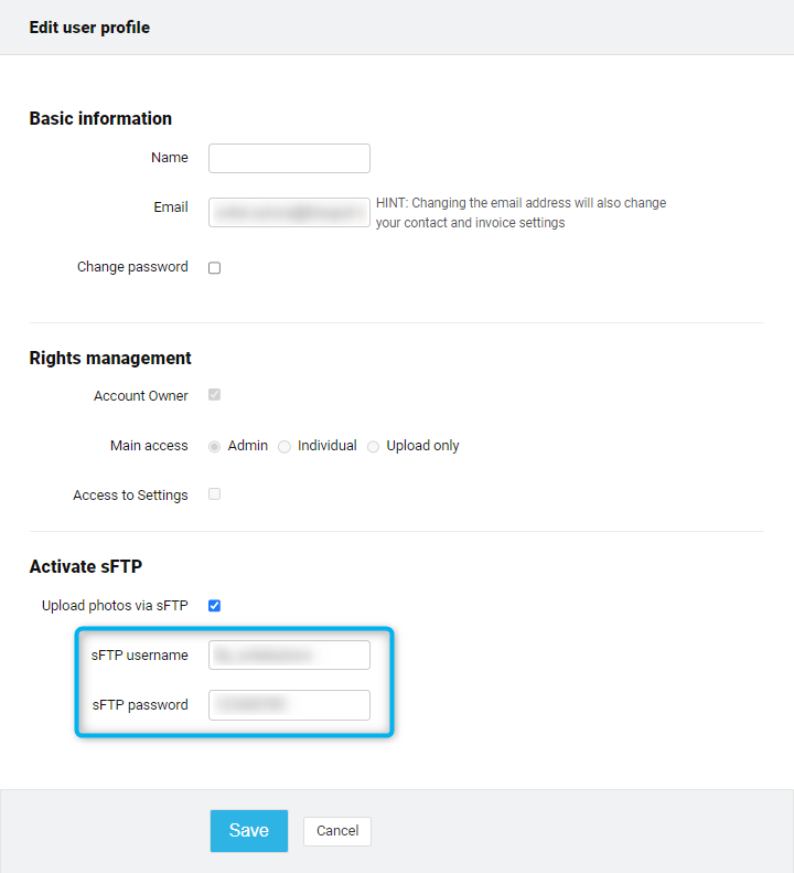 Window showing username and password fields for FTP login.